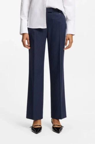 Slim fit-byxor med nålstreck