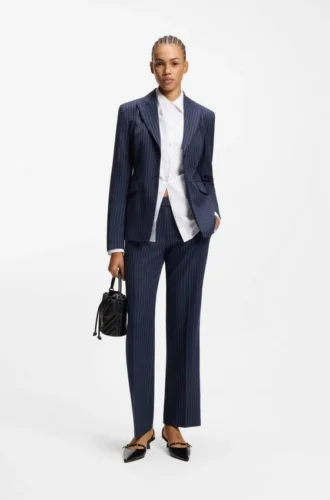Slim fit-byxor med nålstreck