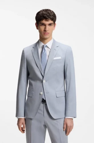 Slim fit-jacka i mönstrad chiffong