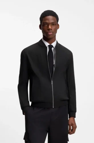 Slim fit-jacka i ottoman-tyg med stretch