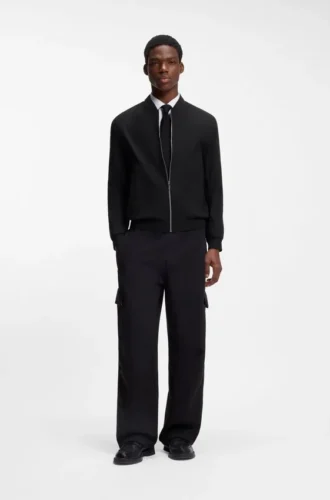 Slim fit-jacka i ottoman-tyg med stretch