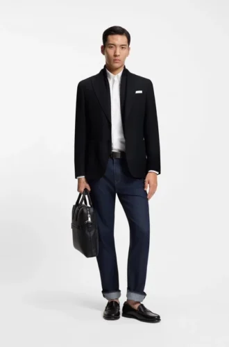 Slim fit-jacka med integrerad väst
