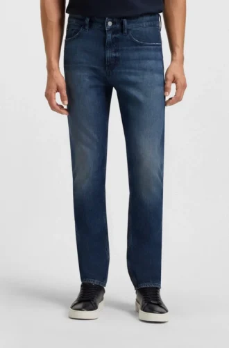 Slim fit-jeans i Delaware-blått med mekanisk stretch