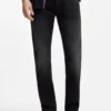 Slim fit-jeans i mörkgrå stretchdenim