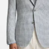 Slim fit-kavaj i linne, siden och bomull