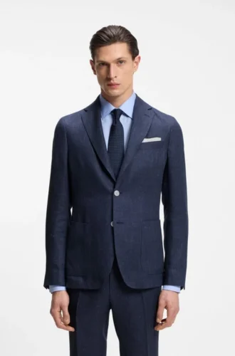 Slim fit-kavaj i linneblandning