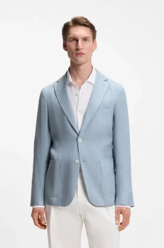 Slim fit-kavaj i linneblandning