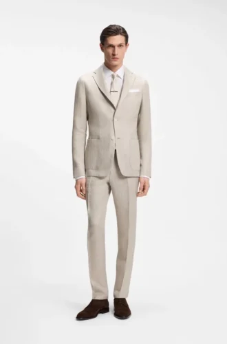Slim fit-kavaj i linneblandning