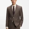 Slim fit-kavaj i nyull, siden och linne