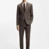 Slim fit-kavaj i nyull, siden och linne