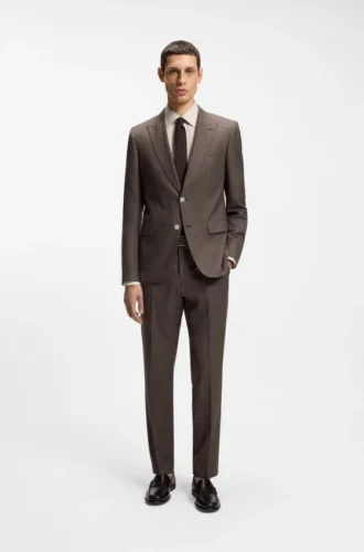 Slim fit-kavaj i nyull, siden och linne