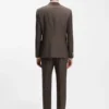 Slim fit-kavaj i nyull, siden och linne