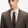 Slim fit-kavaj i nyull, siden och linne