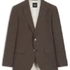 Slim fit-kavaj i nyull, siden och linne