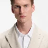 Slim fit-kavaj i randigt linne och bomull Slim fit-kavaj i randigt linne och bomull