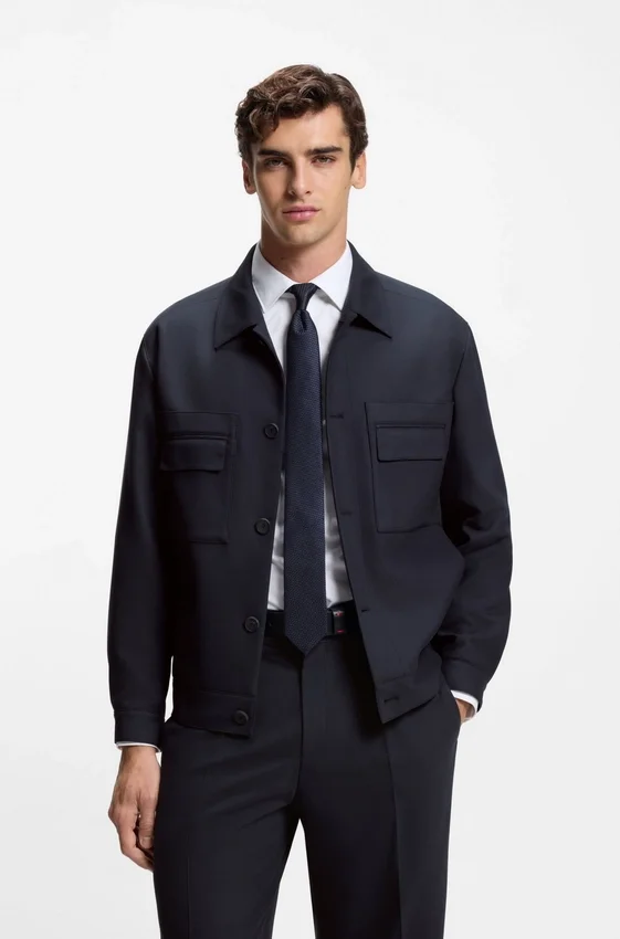 Slim fit-kavaj i skrynkelfri twill Slim fit-kavaj i skrynkelfri twill
