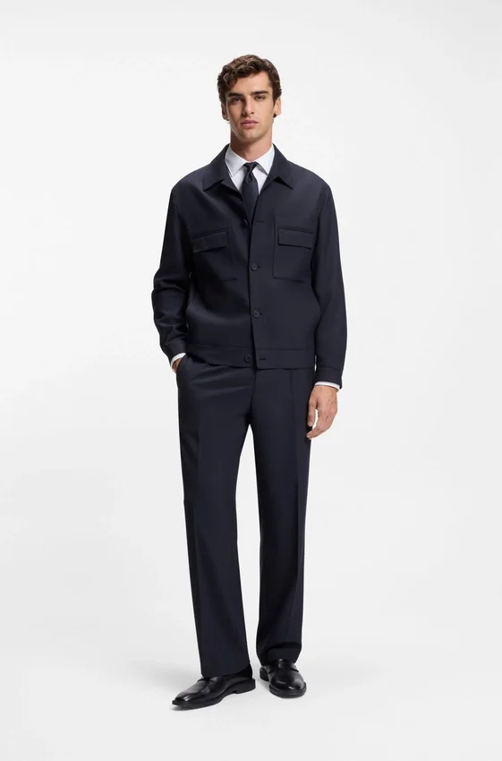 Slim fit-kavaj i skrynkelfri twill Slim fit-kavaj i skrynkelfri twill