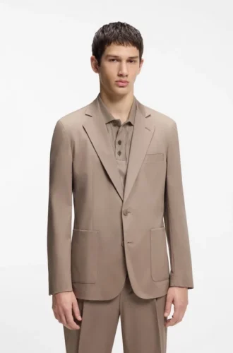 Slim fit-kavaj i stretchbomull