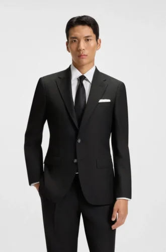 Slim fit-kavaj i stretchull