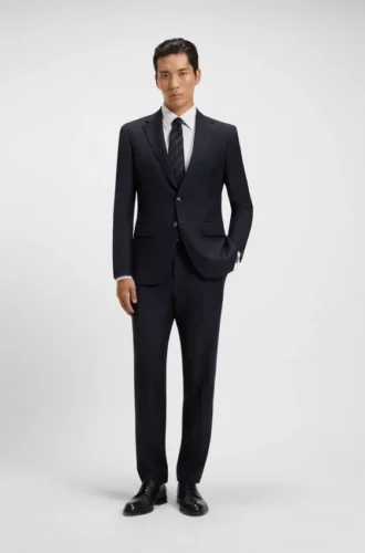 Slim fit-kavaj i stretchull