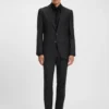 Slim fit-kavaj i stretchull