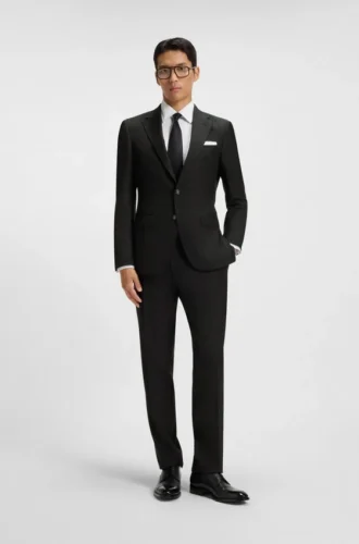 Slim fit-kavaj i stretchull