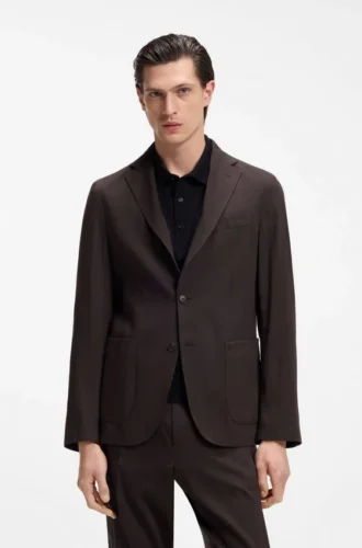Slim fit-kavaj i Tech Linen