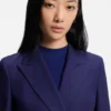 Slim fit-kavaj i twill av nyull