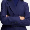 Slim fit-kavaj i twill av nyull