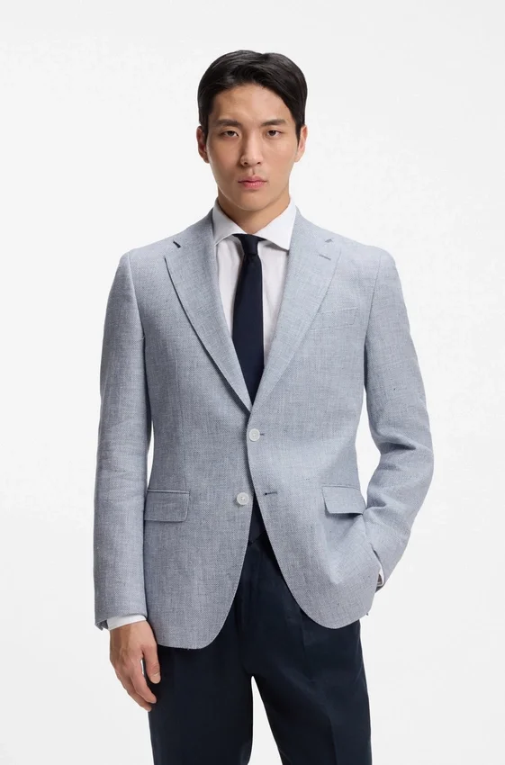 Slim fit-kavaj med hundtandsmönster Slim fit-kavaj med hundtandsmönster