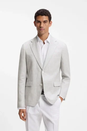 Slim fit-kavaj med hundtandsmönster