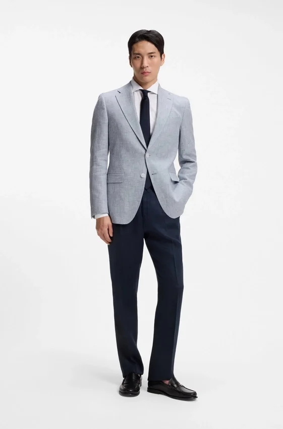 Slim fit-kavaj med hundtandsmönster Slim fit-kavaj med hundtandsmönster