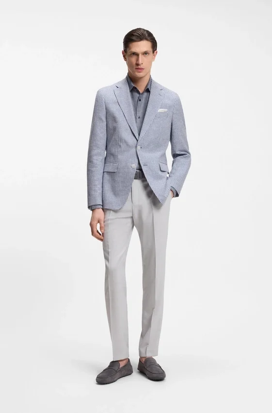 Slim fit-kavaj med hundtandsmönster Slim fit-kavaj med hundtandsmönster
