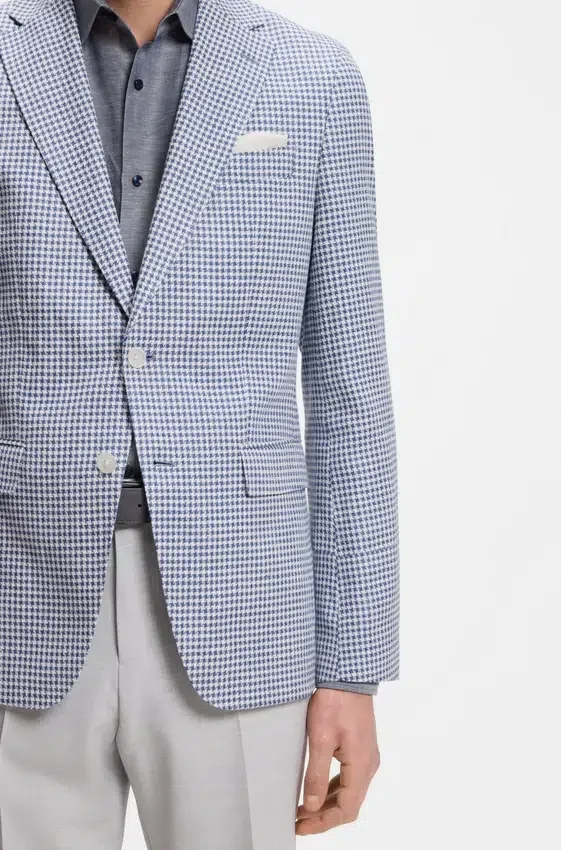 Slim fit-kavaj med hundtandsmönster Slim fit-kavaj med hundtandsmönster
