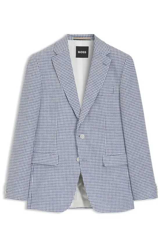 Slim fit-kavaj med hundtandsmönster Slim fit-kavaj med hundtandsmönster