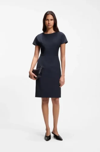 Slim fit-klänning i italiensk stretchull