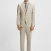 Slim fit-kostym i rutig stretchull