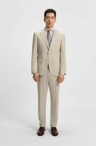 Slim fit-kostym i rutig stretchull