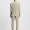 Slim fit-kostym i rutig stretchull