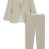 Slim fit-kostym i rutig stretchull