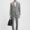 Slim fit-kostym med mikromönster i stretchtyg