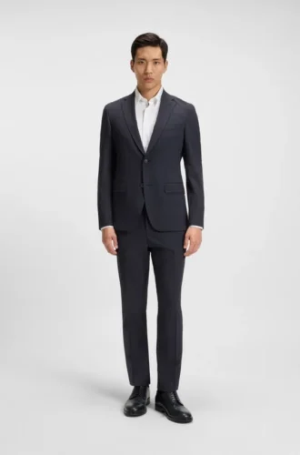 Slim fit-kostym med mikromönster i stretchtyg