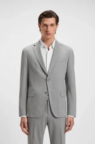 Slim fit-kostym med mikromönster i stretchtyg