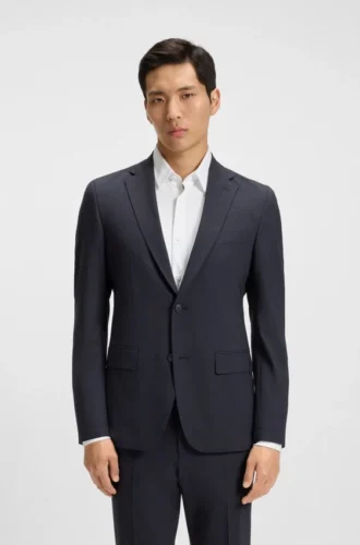 Slim fit-kostym med mikromönster i stretchtyg