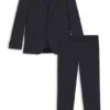 Slim fit-kostym med mikromönster i stretchtyg