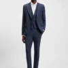Slim fit-kostym och tre delar i stretchigt sharkskin