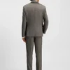 Slim fit-kostym och tre delar i stretchigt sharkskin
