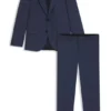 Slim fit-kostym och tre delar i stretchigt sharkskin