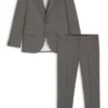 Slim fit-kostym och tre delar i stretchigt sharkskin