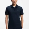 Slim fit-polotröja i stretchbomull med logotyp